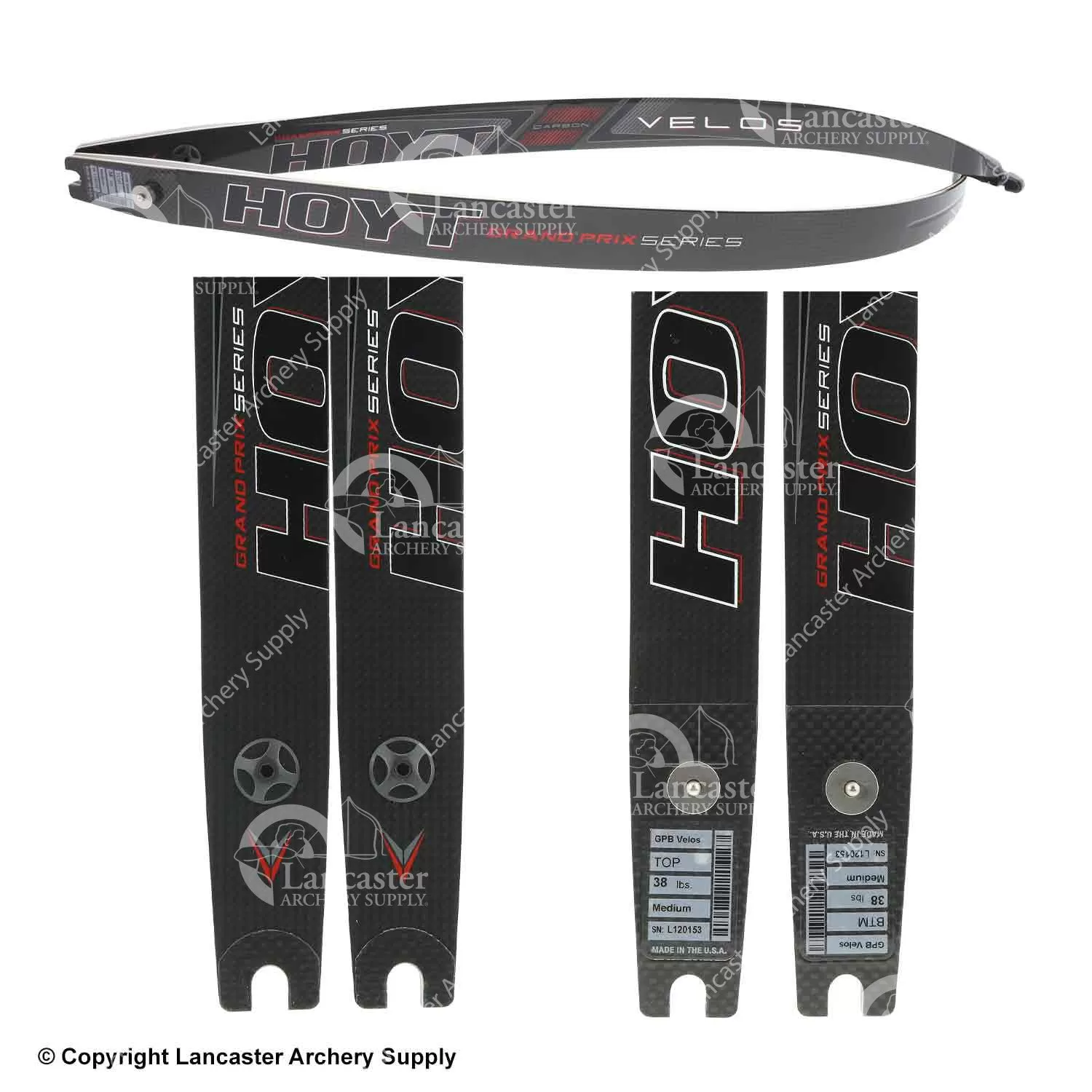 Hoyt Grand Prix Velos Carbon Bamboo Limbs (Open Box X1030153) - Image 2