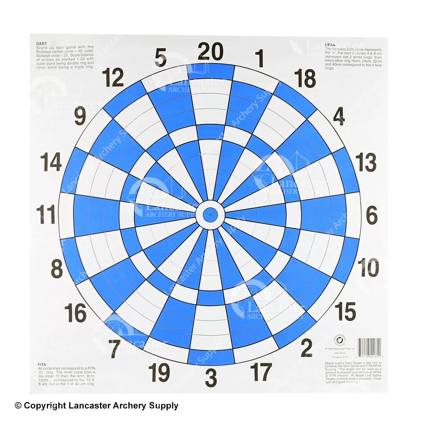 Maple Leaf 40cm Dart Target