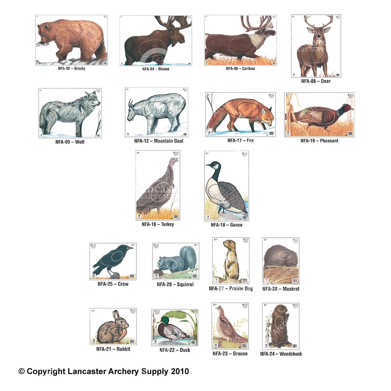 Maple Leaf Official NFAA A-2 Animal 14 Target Set
