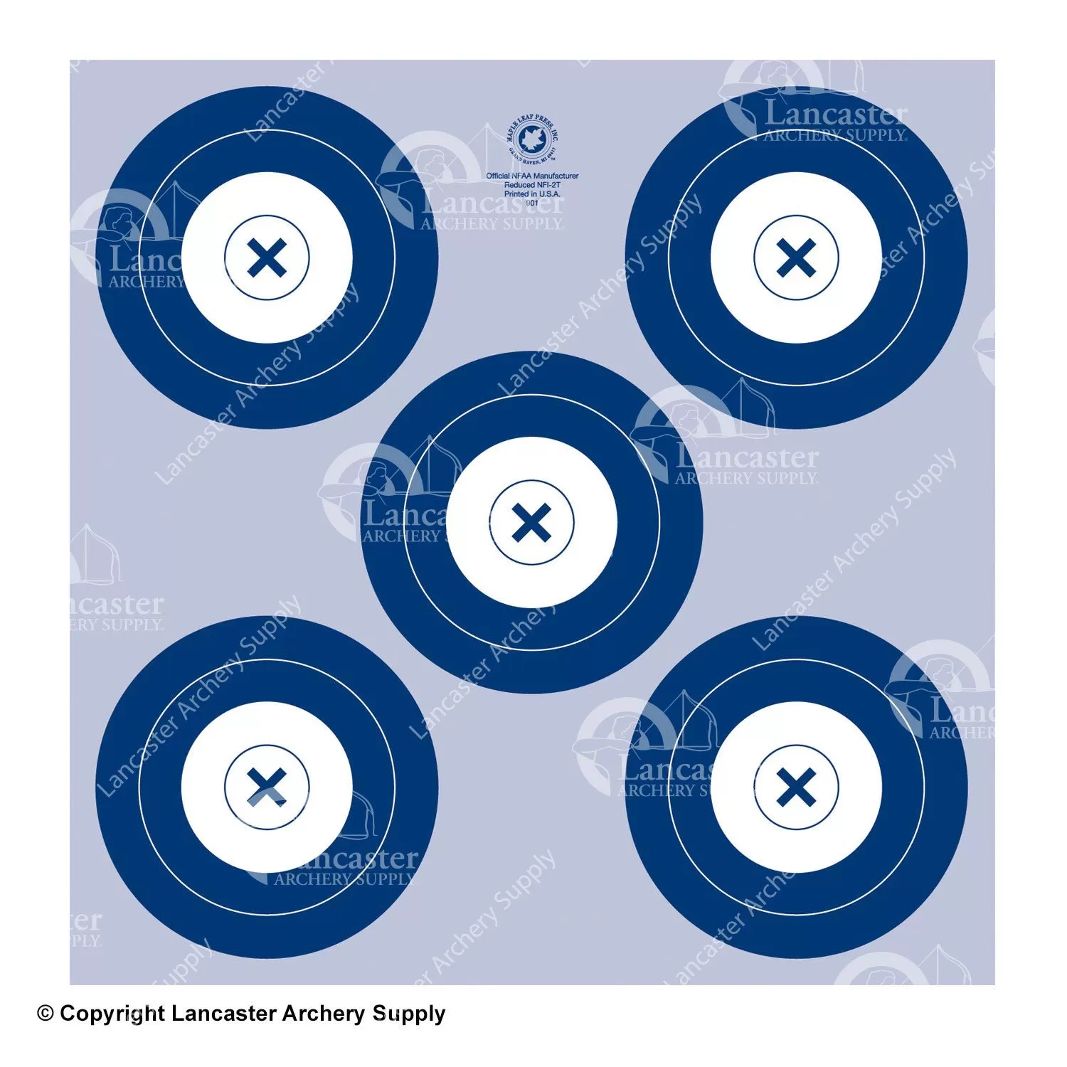 Maple Leaf Reduced NFAA Five Spot 40cm Target Face