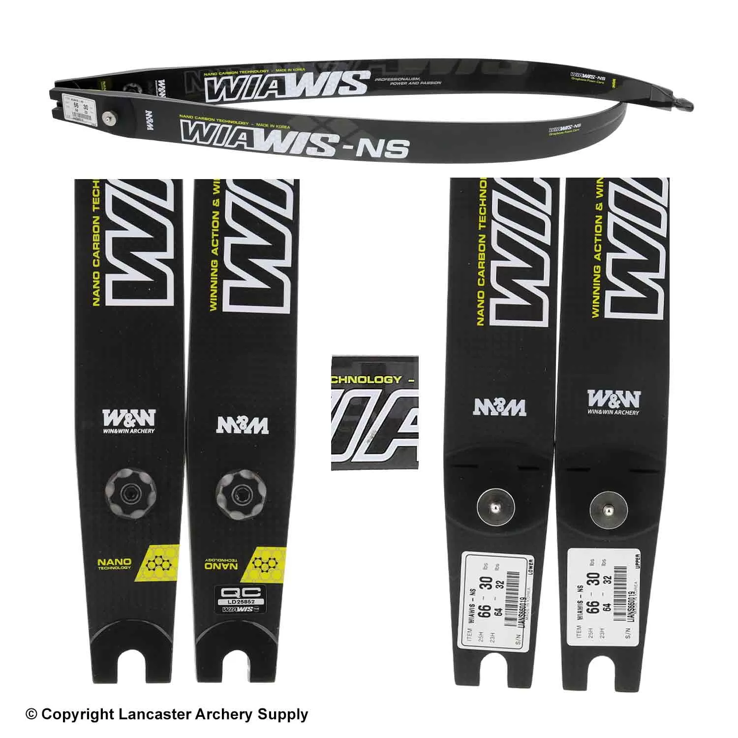 Win Win Wiawis NS Foam Core Carbon ILF Recurve Limbs (Open Box X1030296) - Image 2