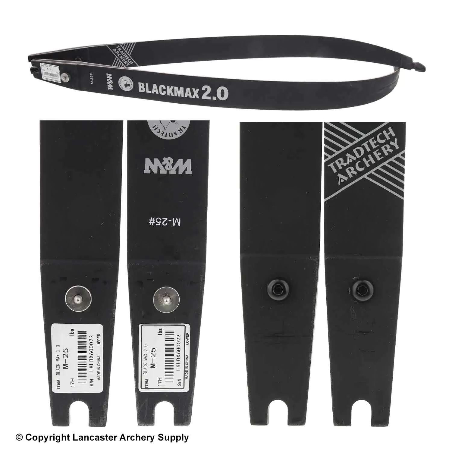 TradTech Black Max 2.0 Glass/Wood Recurve Limbs (Open Box X1031262) - Image 2