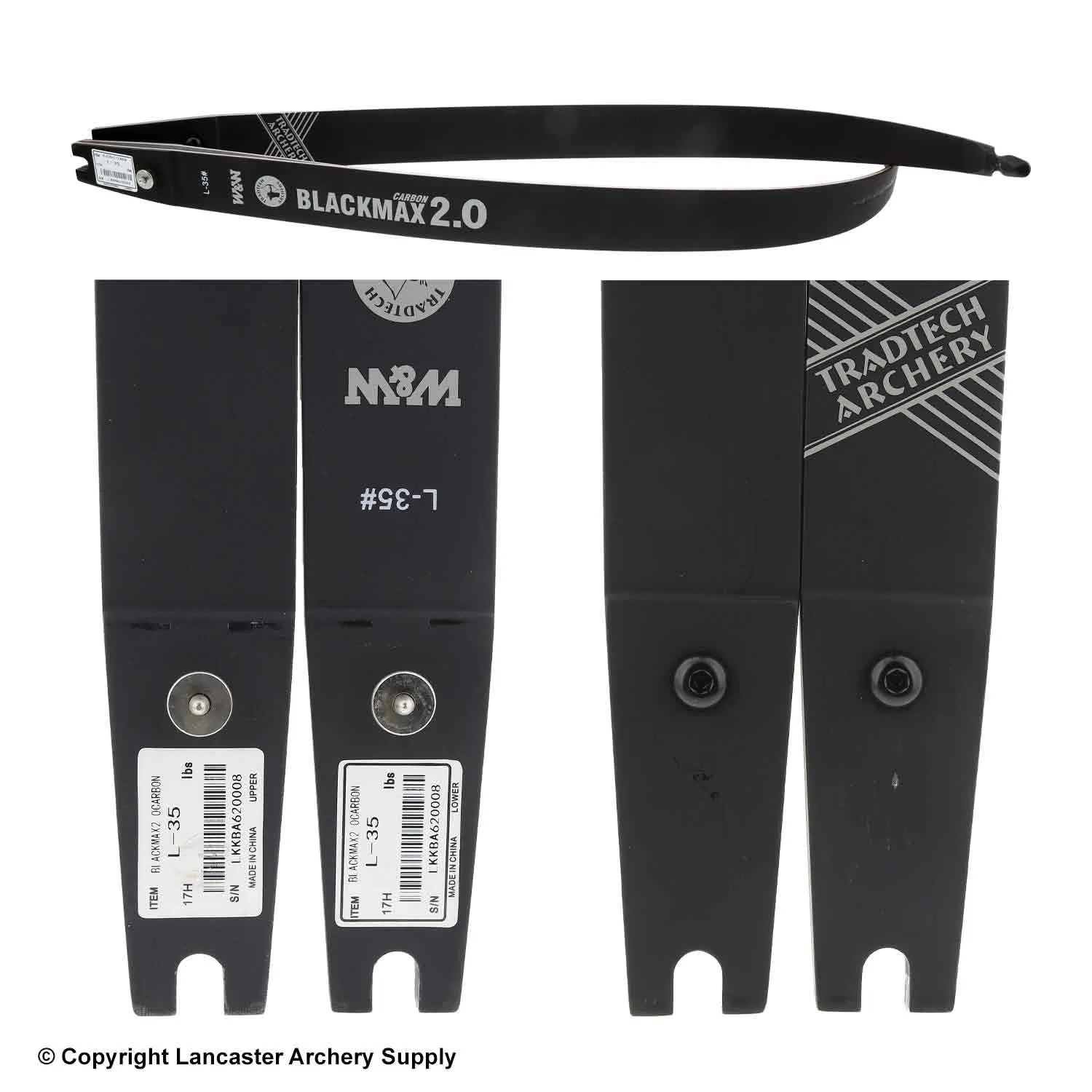 TradTech Black Max 2.0 Carbon/Wood Recurve Limbs (Open Box X1031579) - Image 2