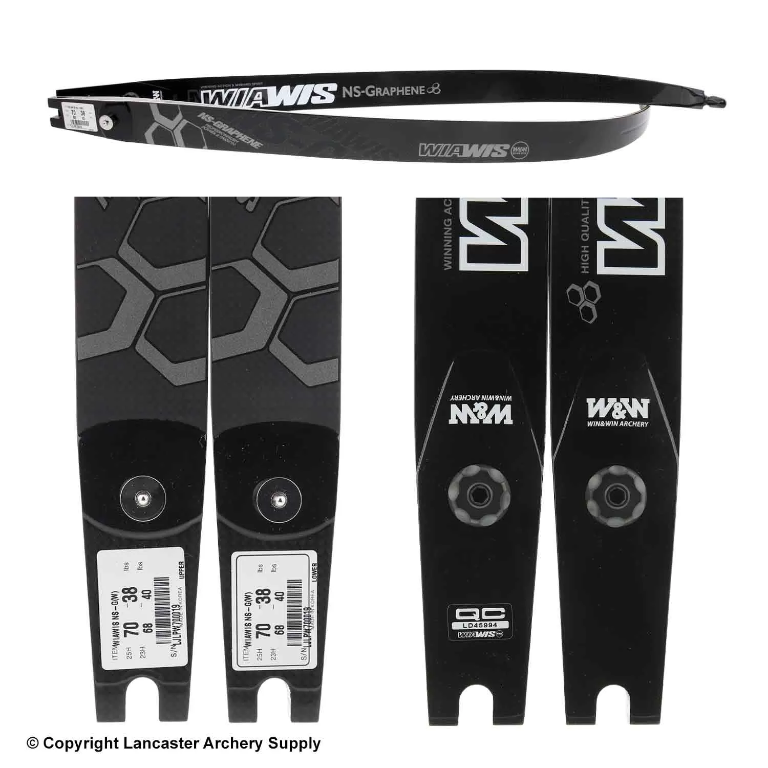 Wiawis NS-G Wood Core / High Modulus Carbon ILF Target Recurve Limbs (Clearance X1031998) - Image 2