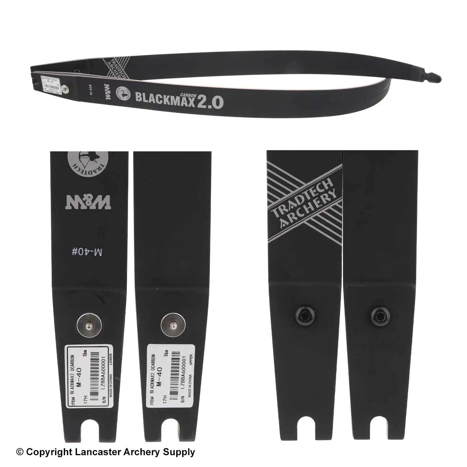 TradTech Black Max 2.0 Carbon/Wood Recurve Limbs (Open Box X1032421) - Image 2