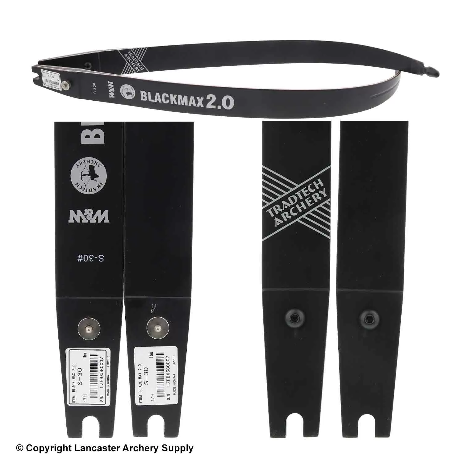 TradTech Black Max 2.0 Glass/Wood Recurve Limbs (Open Box X1032596) - Image 2