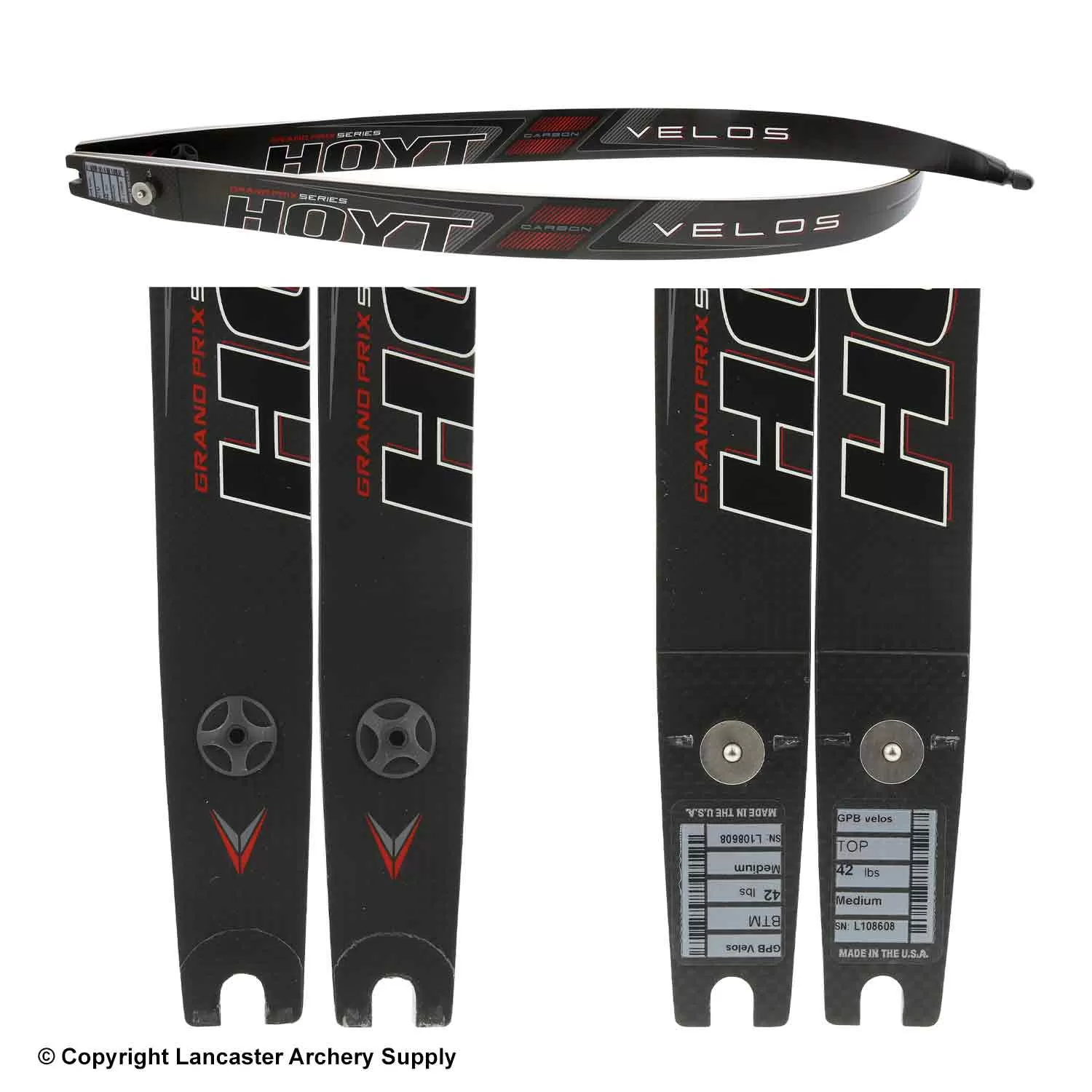 Hoyt Grand Prix Carbon Velos ILF Recurve Limbs (Open Box X1033110) - Image 2