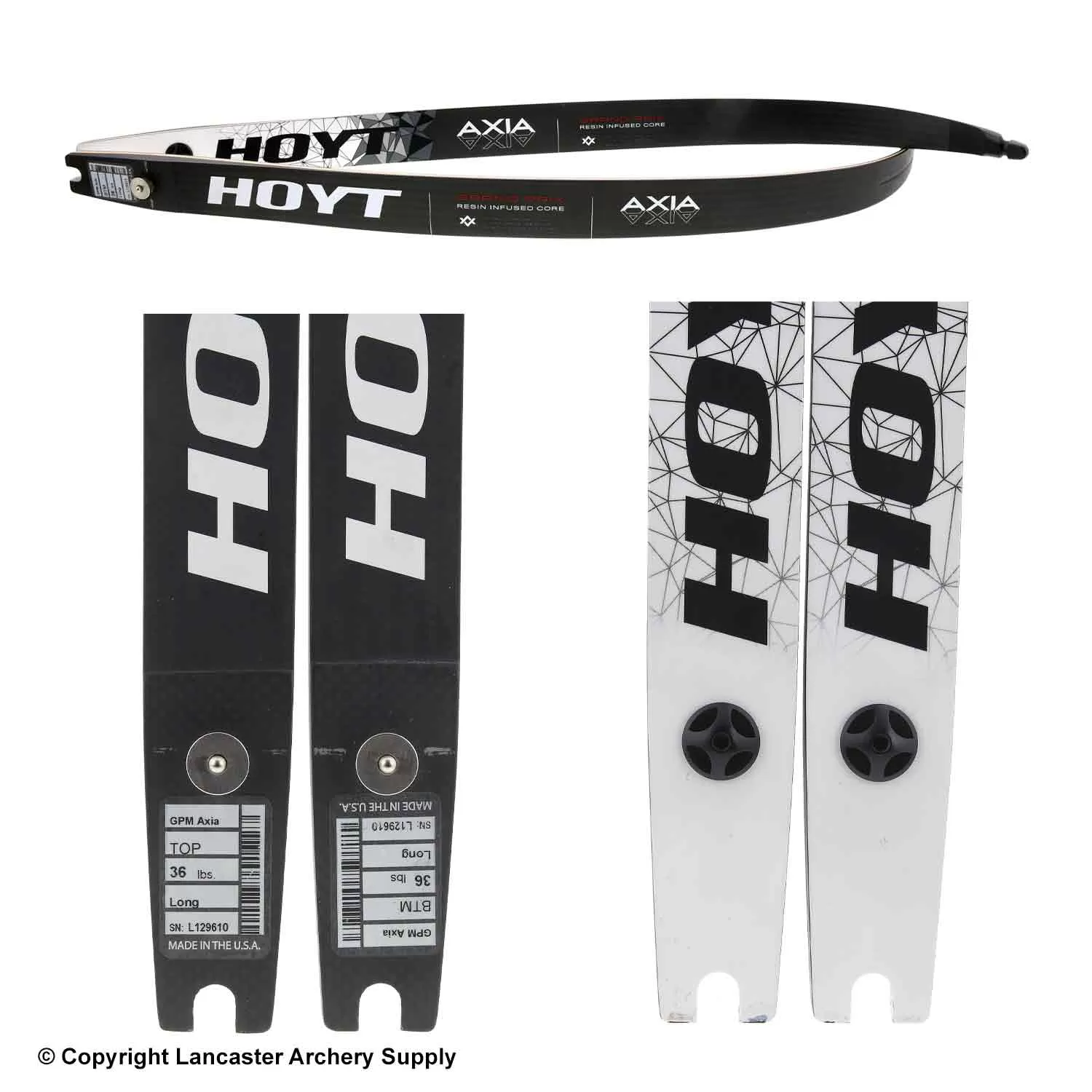 Hoyt Grand Prix Carbon Axia Recurve Limbs (Open Box X1033182) - Image 2