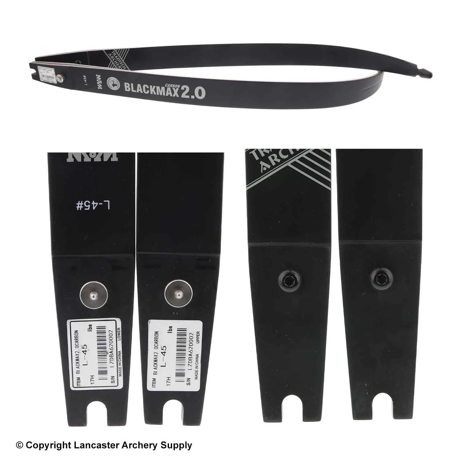 TradTech Black Max 2.0 Carbon/Wood Recurve Limbs (Open Box X1033549) - Image 2